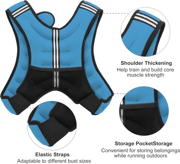 Weighted Vest, 6lb/8lb/12lb/16lb/20lb/25lb/30lb Weight Vest with Reflective Stripe, Weighted Vest for Men Women Workout Equipment for Strength Training, Running, Jogging, Fitness, Weight Loss