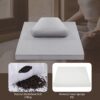 MABOZOO Foldable Meditation Cushion, Ergonomic Meditation Pillow for Sitting on Floor, Pillow Seating with Buckwheat for Adults Outdoor Yoga Tatami, Gray
