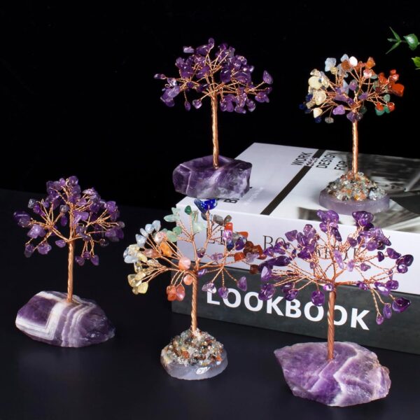 Handcrafted Amethyst Crystal Tree for Positive Energy, Elegant Home Decor,Natural Healing Gemstone Bonsai Tree, Perfect for Meditation, Reiki, and Feng Shui Ideal Gift for Birthdays, Anniversaries