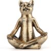 Yoga Cat Statues for Home Decor Accents,Yoga Pose Figurine for Zen Spiritual Bedroom Living Room Office Table Desk Modern Boho Decoration,Meditation Shelf Decor Accents Antique Bronze Gift