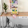 Yoga Mat Storage Rack with Wheels, 3 Tier Home Gym Workout Equipment Organizer for Dumbbells, Kettlebells, Foam Rollers