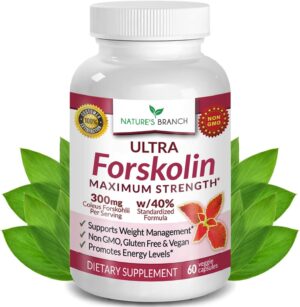NSF Certified Forskolin for Weight Management Maximum Strength | Coleus Forskohlii Root Extract Powder, 40% Standardized Ultra Lean Supplement For Men & Women, Energy Boost Complex - 60 Capsules