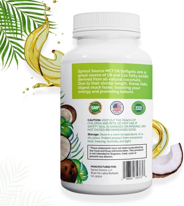 Keto MCT Oil Softgels 1000mg: 90-Day Supply, Premium C8 & C10 Blend for Sustained Energy and Weight Management, Made from Natural Coconut Oil, Non-GMO, Gluten-Free 90 softgels