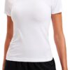 CRZ YOGA Seamless Workout Tops for Women Short Sleeve Athletic Tees Breathable Gym Running Yoga Shirts