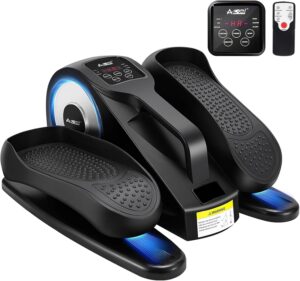Under Desk Elliptical Machine, Ellipse Leg Exerciser for Seniors Adults, Adjustable Speeds Elliptical Trainer with Remote Control, Quiet & Portable Mini Seated Pedal Exerciser for Home Office Use
