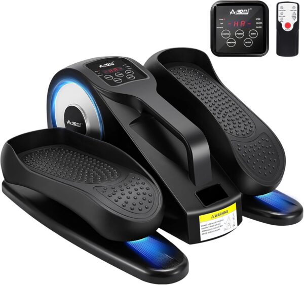 Under Desk Elliptical Machine, Ellipse Leg Exerciser for Seniors Adults, Adjustable Speeds Elliptical Trainer with Remote Control, Quiet & Portable Mini Seated Pedal Exerciser for Home Office Use