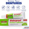 Secure Sensitive Denture Adhesive with Aloe Vera & Myrrh – 12-Hour Max Hold – Patented Waterproof Seal – for All Denture Types – Food Grade Ingredients – FSA HSA Approved – 1.4 oz