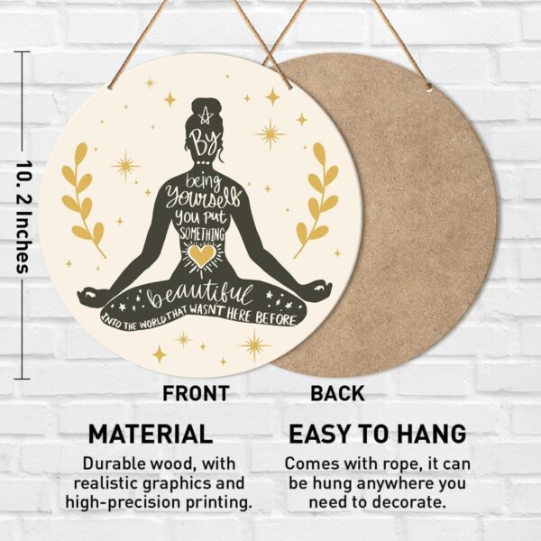 Muktoujaumai Meditation Room Wall Decor, Yoga Room Wall Decor Zen Den Room Hanging Signs Motivational Decorations for Spiritual Room, Home, Office, Yoga Lover Gift Girl Power Decor