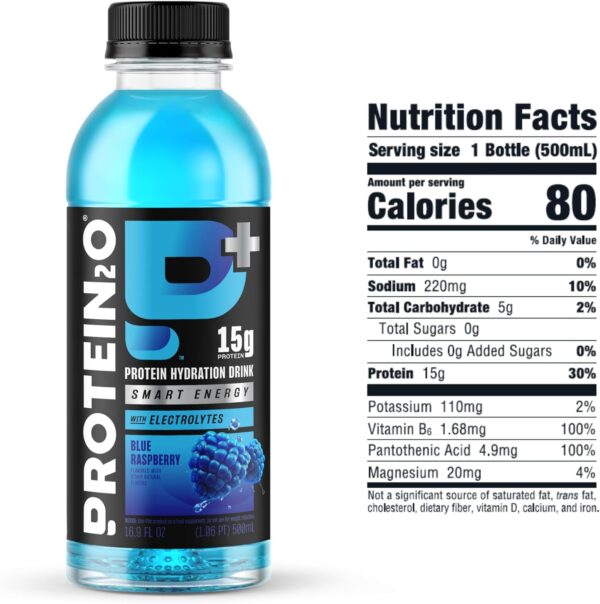 Protein2o 15g Whey Protein Isolate Infused Water Plus Caffeine, Sugar Free Energy Drink, Ready To Drink, Gluten Free, Lactose Free, Energy Variety Pack, 16.9 oz Bottle (12 Count)