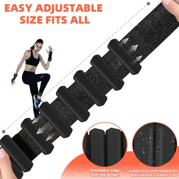 Adjustable Ankle Weights for Women Men,Wrist Weights set for Walking Running,1 Pair (1Lbs Each) Silicone Workout Weights for gym fitness, Jogging,yoga,pilates,strength training,physical therapy (Black-2)