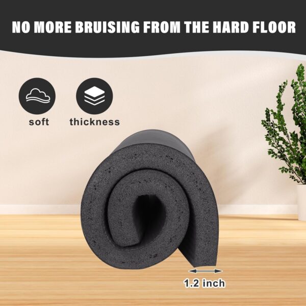 Yoga Knee Pad Cushion Yoga Mat Thick Kneeling Pads Support for Knees, Wrists Elbows, Non-Slip - Earth-Friendly Knee Pads for Yoga, Pilates, Floor Workouts - Knee Cushion, Black Yoga Mat, 24x12.2 Inch