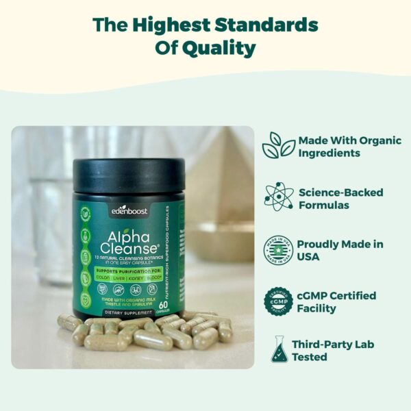 AlphaCleanse | Liver Health and Detox Blend Made with 12 Organic Superfoods. Milk Thistle, Dandelion Root, Burdock Root. Formulated for Detox Support, Liver, Digestive Health.