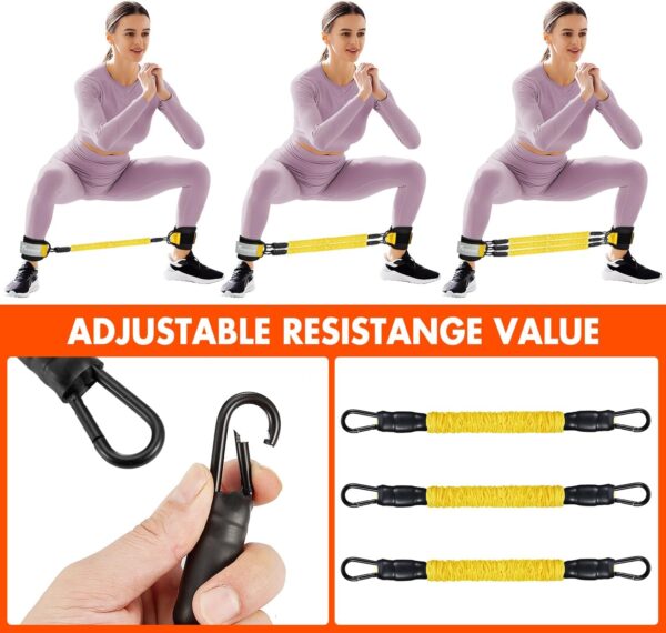 Ankle Resistance Bands with Cuffs, Ankle Bands for Working Out, Glutes Workout Equipment, Butt Exercise Equipment for Kickbacks Hip Fitness Training, Legs Resistance Bands for Women & Men