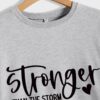 QYZ-Top Stronger Than The Storm Long Sleeve Sweatshirt Inspirational Positive Quotes Motivational Graphic Pullover Sweater