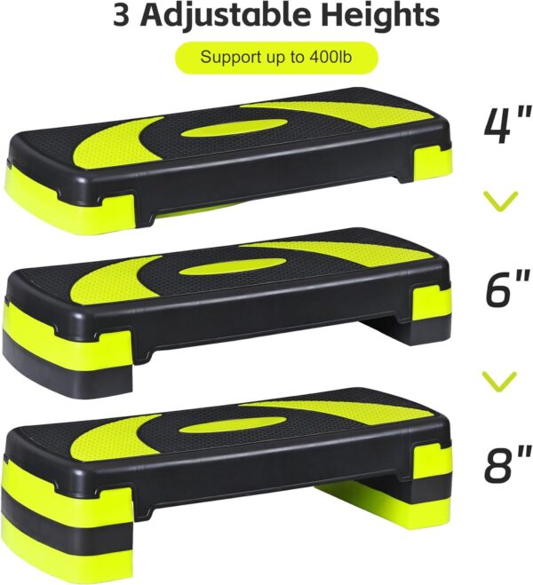 ZENY 31’’ Aerobic Step Platform, Adjustable Exercise Workout Stepper with Stable Risers, Stand Up Steppers for Exercise at Home, Fitness Equipment for Home Gym