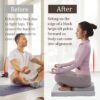 MABOZOO Foldable Meditation Cushion, Ergonomic Meditation Pillow for Sitting on Floor, Pillow Seating with Buckwheat for Adults Outdoor Yoga Tatami, Gray