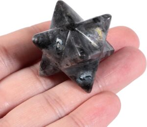 Natural Labradorite Merkaba Crystal Protection Sacred Meditation Energy Generator Healing Chakra Six-Pointed Star 1 Inch