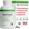 714Qx2wLBRL._AC_SL1500_.jpg Restore 2 In 1 Colon Cleanse & Detox w/ Psyllium - Supports Digestion, Debloating & Constipation Relief for Women & Men, Gut Detox Cleanse w/ Magnesium | Electrolyte Infused Colon Cleanser & Detox