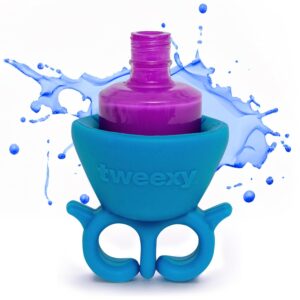 tweexy Wearable Nail Polish Holder Ring - Ideal Gift for Teenage Girls - Nail Polish Holder Stand for Manicure & Pedicure, Fingernail Painting - Nail Polish Accessories (Beach Glass Blue)