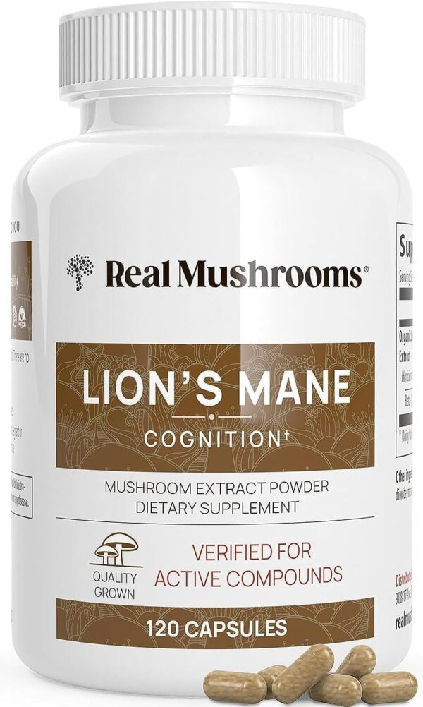 714TRXmNnvL._AC_SL1500_.jpg Lions Mane Mushroom Cognition Capsules (120 Capsules) Lions Mane Mushroom Powder Extract Capsules | Brain Supplement, Brain Vitamins, Focus Supplement