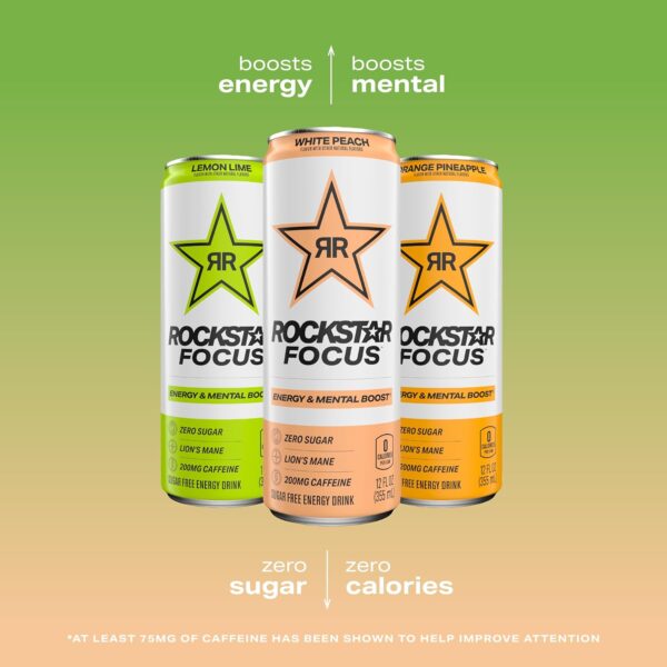 Rockstar Focus, Mixed Berry, 12 Fl Oz Cans (Pack of 12)