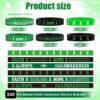 Sosation Mental Health Awareness Bracelet Green Awareness Ribbon Silicone Bracelets with Inspirational Saying Unisex Depression Bracelet for Women Men, 6 Styles
