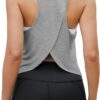 Bestisun Workout Tops for Women Split Back Cropped Yoga Athletic Sports Shirts