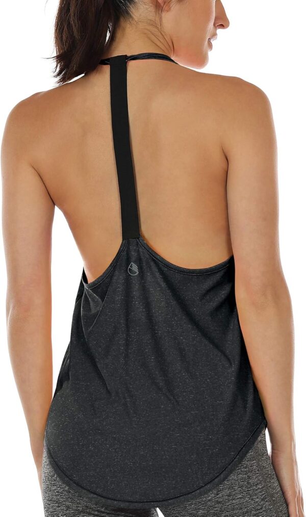 icyzone Workout Tank Tops for Women - Athletic Yoga Tops, T-Back Running Tank Top