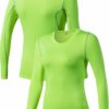 Women's 3 Pack Dry Fit Athletic Compression Base Layer Long Sleeve