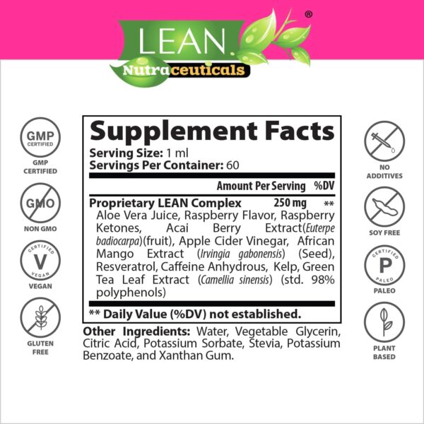 Weight Loss Keto Raspberry Ketone Drops, Appetite Suppressant Fat Burner Diet Energy Supplement Metabolism Booster That Work for Belly for Men and Women, Slim Faster Than Gummy Pill Capsule Tea, 60 ml