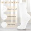 Justay 6 Pairs Pilates Socks with Grips for Women Soft Non Slip Crew Cotton Socks Athletic Workout Barre Hospital Yoga Socks