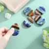 Thumb Worry Stone for Anxiety 7Chakra Teardorp Crystals Healing Stones Meditation Accessories Calm Mental Health Gifts Real Natural Hand Carved Spiritual Decor Anxiety Depression Relief Items