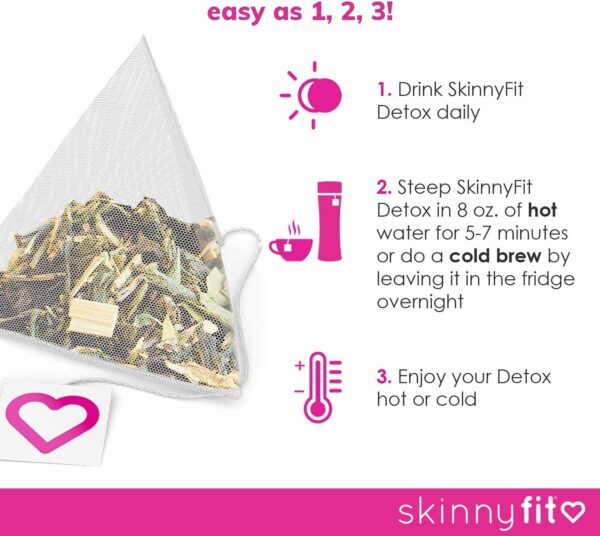 SkinnyFit Detox Tea: All-Natural, Laxative-Free, Supports A Healthy Weight, Helps Reduce Bloating, Natural Energy, Supports Immune System, Vegan, 28 Servings