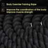 Battle Ropes 1.5 inch 30 ft - Polyester Workout Rope Heavy for Home Body Workouts Building Muscle, Black