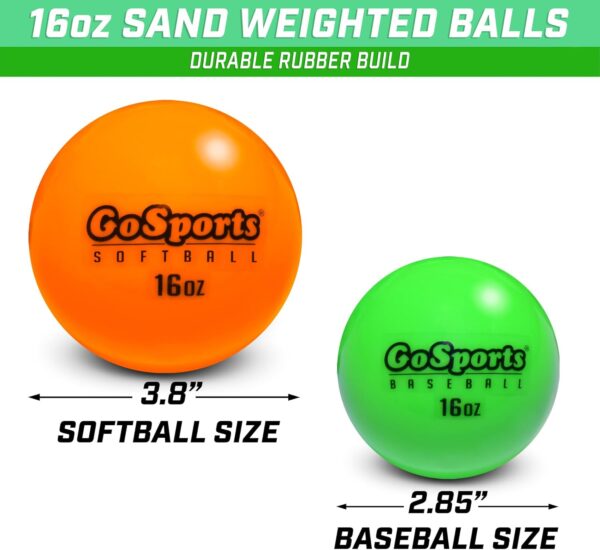 GoSports Weighted Training Balls - Hitting & Pitching Training for All Skill Levels - Improve Power and Mechanics, Choose Baseball or Softball