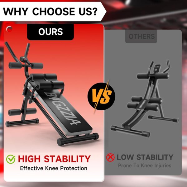 Bigzzia Ab Machine, Ab Workout Equipment Machine for Stomach Workout Foldable Abdominal Trainer for Home Gym Adjustable Ab Exercise Bench Crunch Machine for Core Abdomen