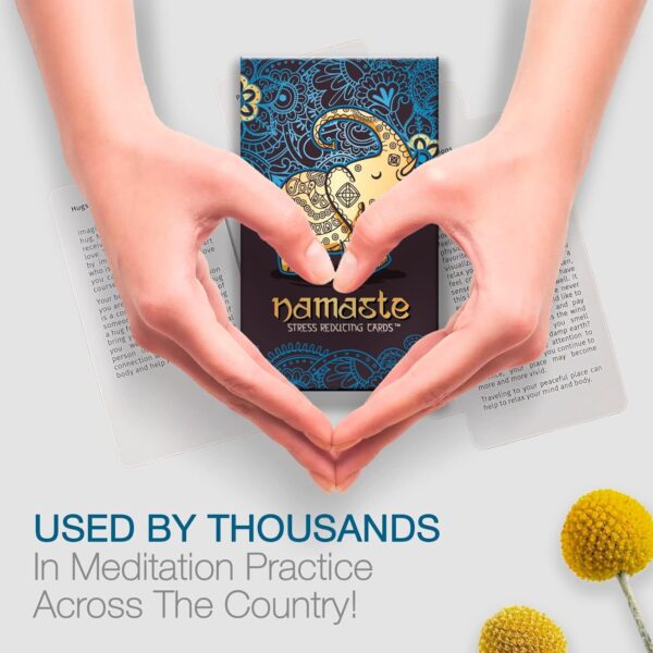 Namaste Stress Reducing Cards - Self Care Cards, Anxiety and Stress Relief Gifts, Mindfulness & Meditation Cards, Mindful gifts for Women - MSS Inc
