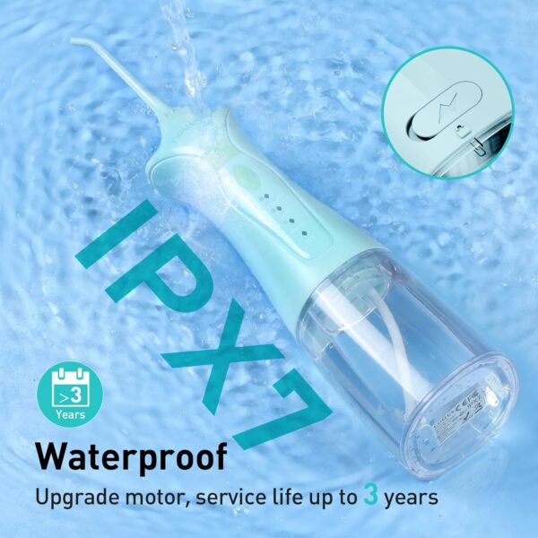 COSLUS Water Dental Flosser Pick for Teeth: 4 Modes Cordless Portable 300ML Larger Tank Water Teeth Cleaner IPX7 Waterproof Flossing Cleaning Picks for Home Travel FC5360