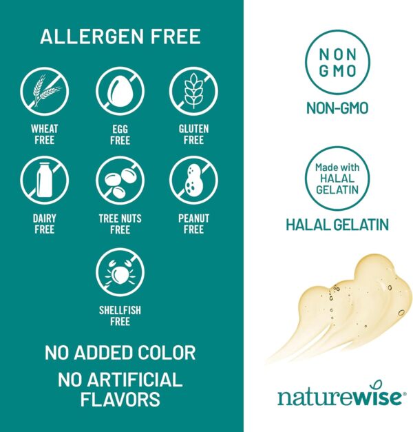 NatureWise Extra-Strength Omega 3 Fish Oil Supplement - 1000mg per Serving - 600 EPA & 400 DHA and Vitamin E - Support for Heart & Brain Health - Lemon Flavor, GMO-Free - 60 Softgels[1-Month Supply]