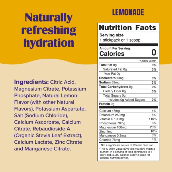 Ultima Replenisher Daily Electrolyte Powder Drink Mix – Lemonade, 90 Servings – Hydration Powder with 6 Key Electrolytes and Trace Minerals – Keto Friendly, Vegan, Non-GMO and Sugar-Free
