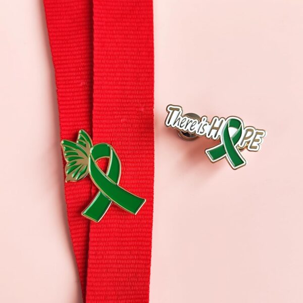 For Ribbon Pin Awareness Items There is Hope Enamel Lapel Pin Love Brooch Badge for Backpacks Hats Bags Clothes Decoration