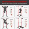 soges Power Tower Pull Up Bar Station, Free Standing Pull Up Rack Dip Station for Home Gym, Height Adjustable Home Strength Training Fitness Workout Equipment