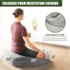 Meditation Cushion - Floor Pillow For Women,Large Comfortable Meditation Pillow, Foam Floor Cushion Seating For Adults - Premium Yoga Pillows For Adults Meditation Gifts For Women,Men,Gray