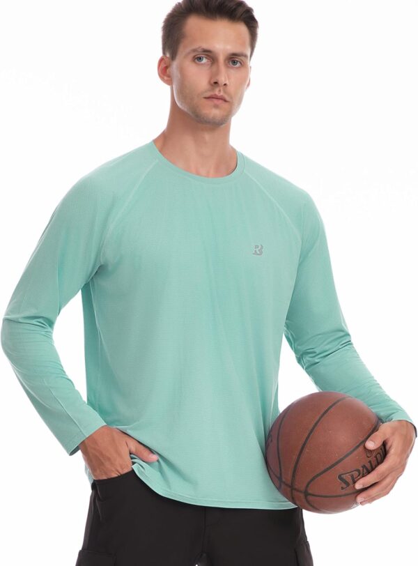 Roadbox Sun Protection Shirt for Men - UPF 50+ Long Sleeve Workout Athletic Running Shirts Fishing Rash Guard Lightweight