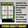 Vegan Protein Cheat Sheet Magnet - Plant-Based Diet Muscle Building Guide - Magnetic High Protein Veggie Food Chart, A Healthy Nutrition Recipes Reference Tool for Vegetarian and Vegan Diets 2025