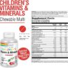 SOLARAY Childrens Vitamins & Minerals Complete Multivitamin for Kids Great Black Cherry Flavor (076280047974) (120 Chews, 60 Serv)