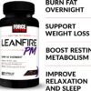 Force Factor LeanFire PM Weight Loss Pills for Women & Men, Fat Burner & Overnight Weight Loss Pills to Burn Fat, Boost Metabolism, Improve Sleep, Powerful Formula for Incredible Results, 60 Capsules