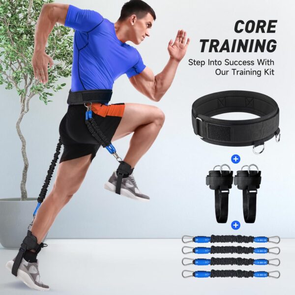 Resistance Bands for Workout, Vertical Jump Trainer Exercise Bands Set with Handles for Men & Women, Squat Bands for Legs & Butt with Door Anchor & Ankle Straps, 100lbs Strength Training Equipment