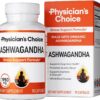Physician's CHOICE Ashwagandha Supplement - 1950mg of Bioavailable Organic Ashwagandha Root Powder - Black Pepper Extract, Stress Support, Mood Support Supplement, 90 Veggie Ashwagandha Capsules