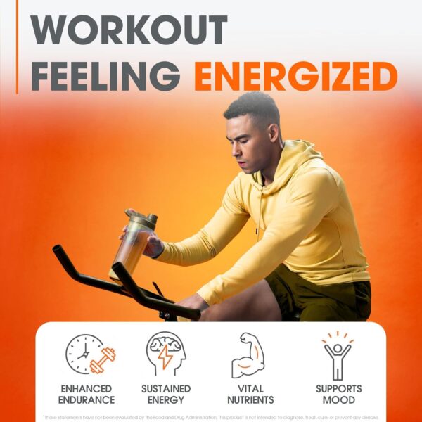 Genius Energized Pre Workout Powder, Sour Peach Rings - Caffeine Infused Pre-Workout Booster Supplement with Beta Alanine & Alpha GPC - No Artificial Sweetener or Dyes – 200mg Caffeine